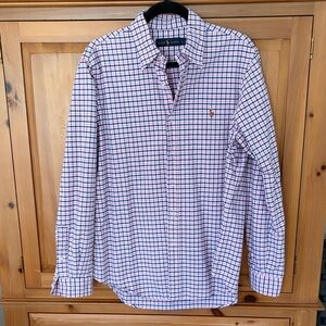 Ralph Lauren Men's Checkered Shirt - Navy and Pink